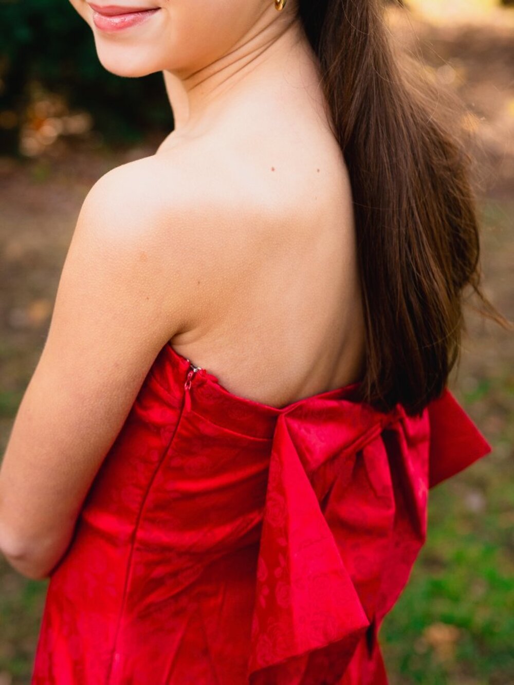 Altar'd State Red Floral Jacquard Satin Mini Dress Size XXS